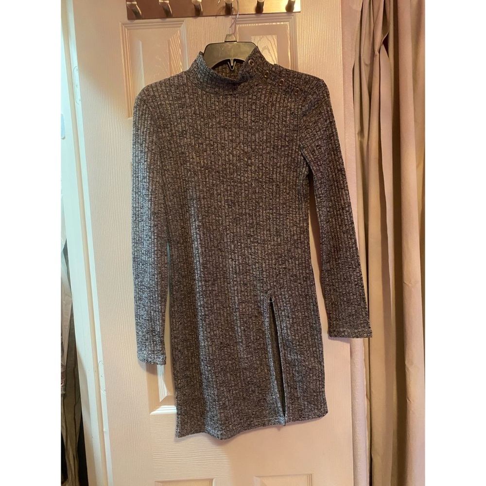 Knit sweater dress with slit